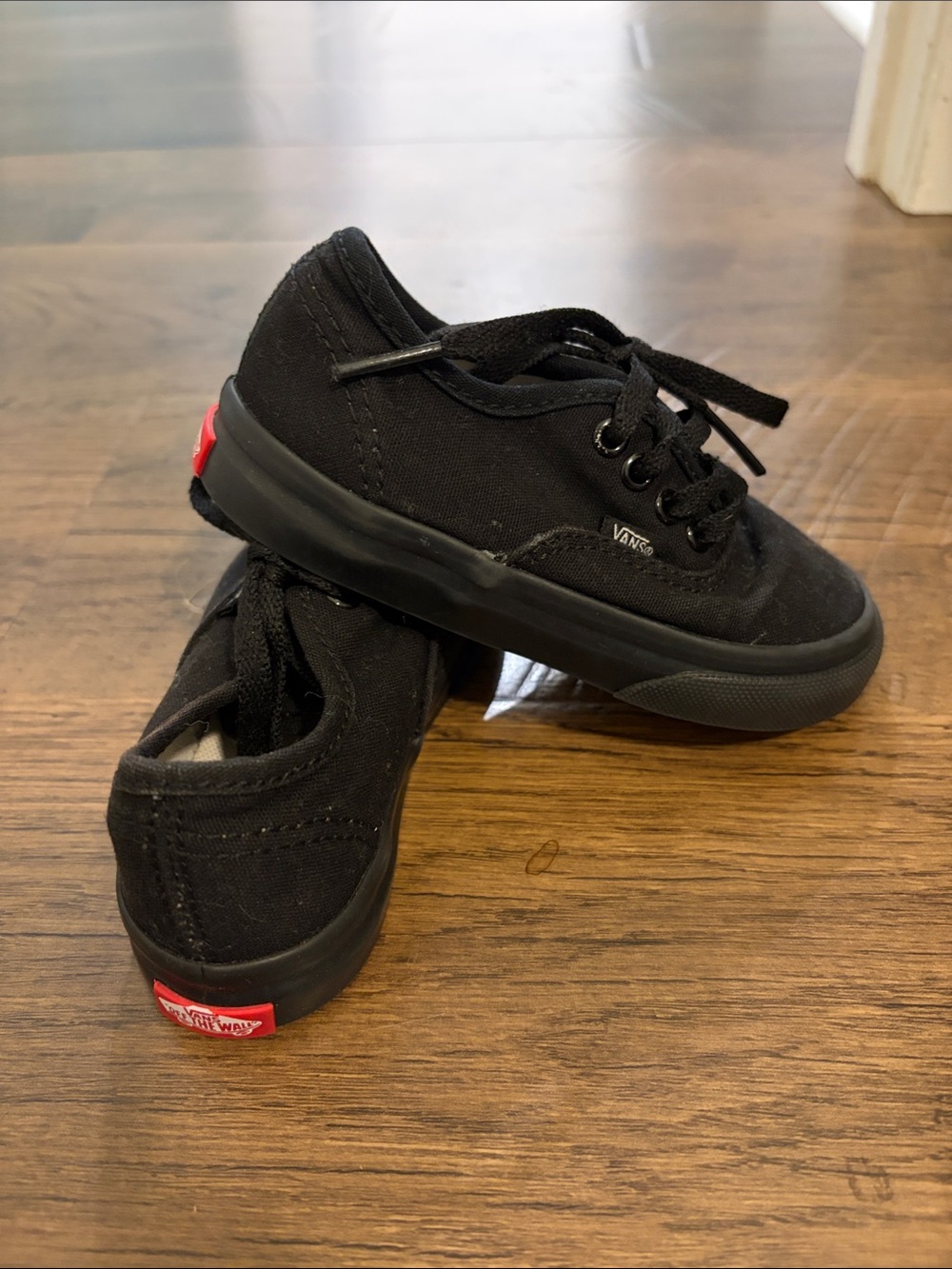 Vans Kids Black Canvas Low-Top Sneakers